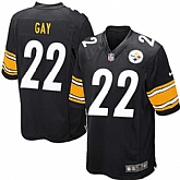 Nike Men & Women & Youth Steelers #22 Gay Black Team Color Game Jersey